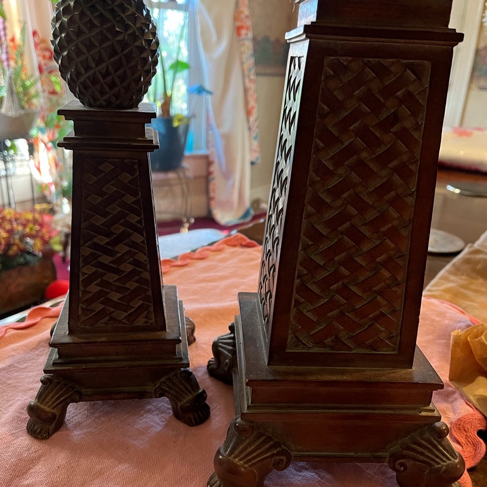 Elegant Brown Pineapple Candle Holders - Picture 7 of 15